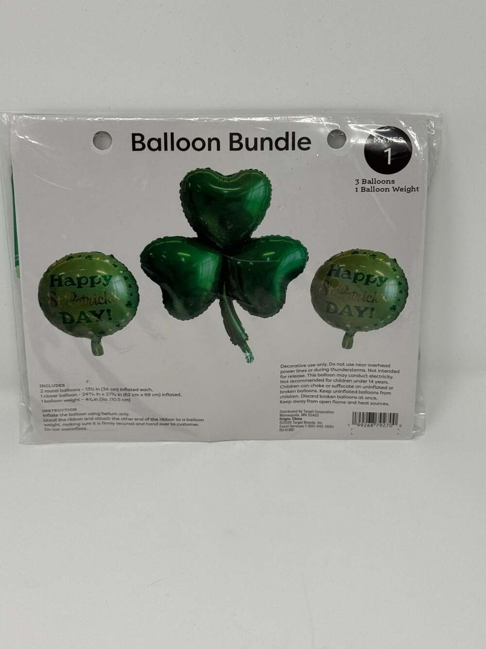 Target St. Patrick's Day Balloon Bundle 3-Piece Set